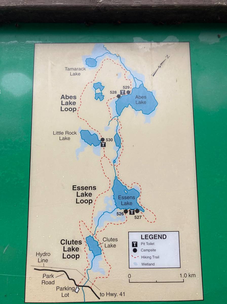 Abes and Essens Lake Trail map
