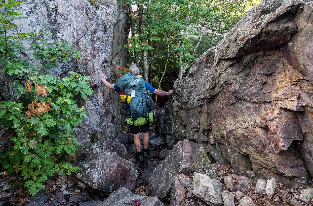 John heading through 'The Crack"