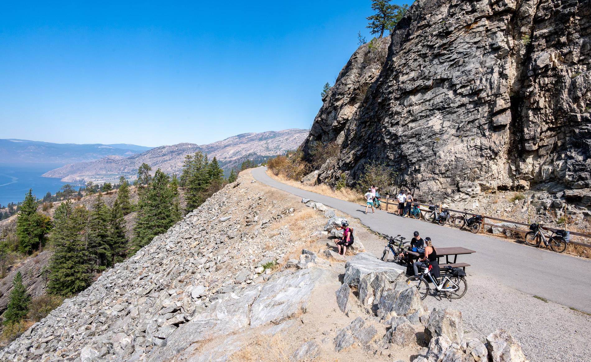 A view of the Kettle Valley Railway (KVR) from the first tunnel lookout