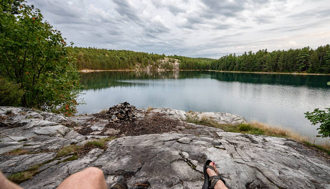 John and I enjoying Shigaug Lake at the end of a long hiking day