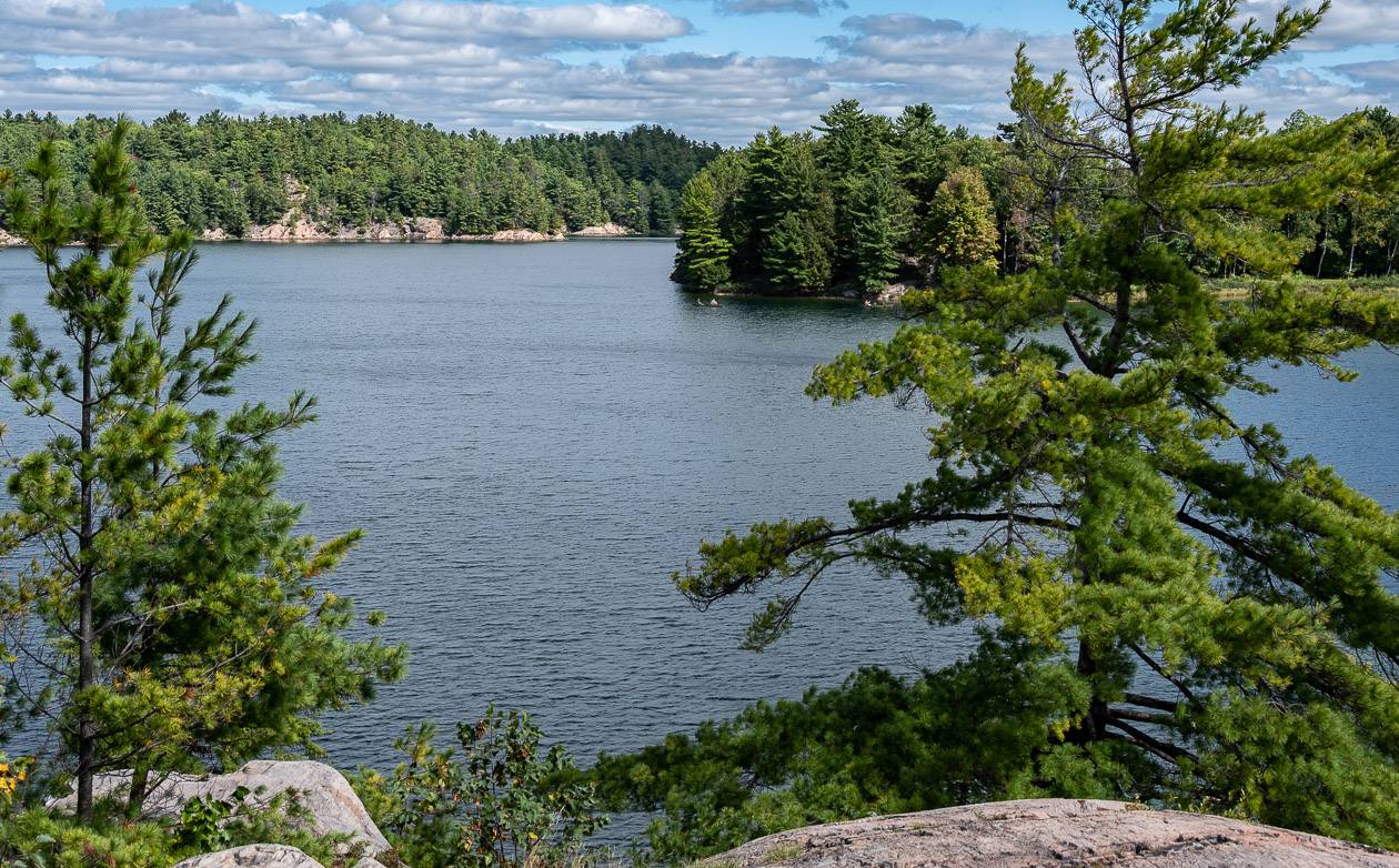 Enjoying classic Killarney Provincial Park scenery on our first day out