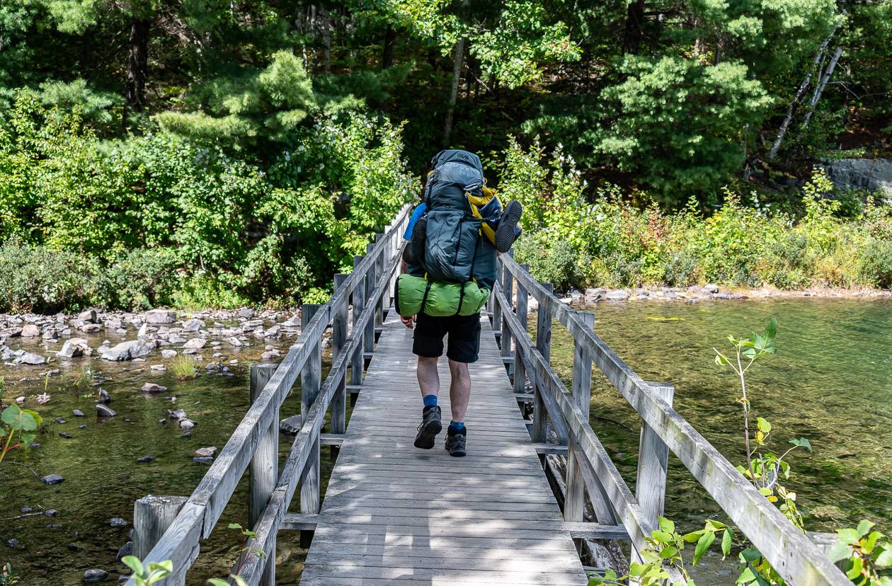 We hiked the trail in a clockwise direction starting out across a footbridge at George Lake across from the parking lo