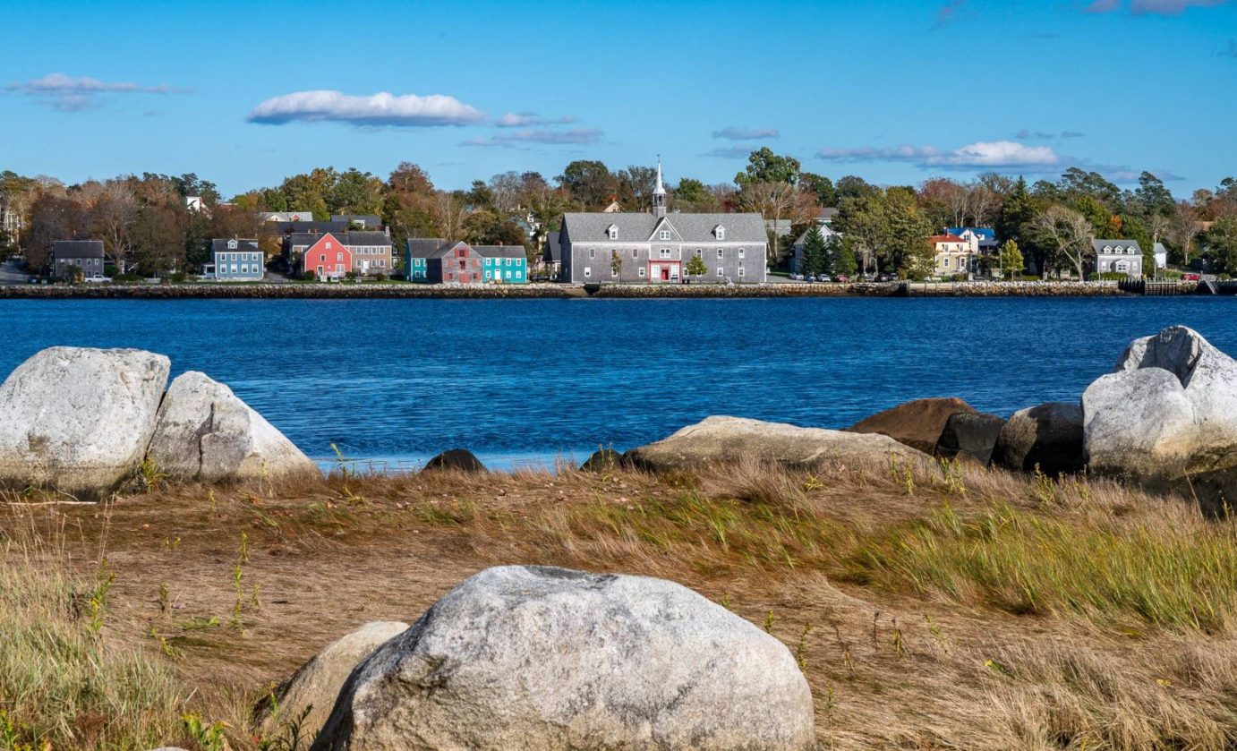 Looking across to colourful Shelburne, Nova Scotia from Islands Provincial Park