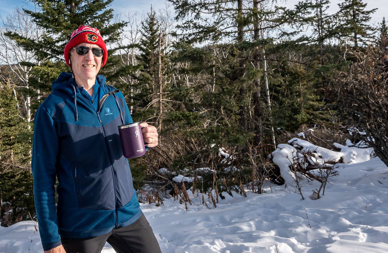 John with a 24-ounce Hydroflask coffee mug