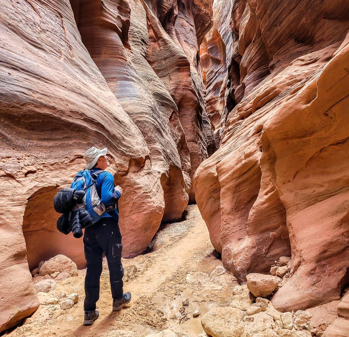 Gorgeous hiking in the slot canyon that is Buckskin Gulch