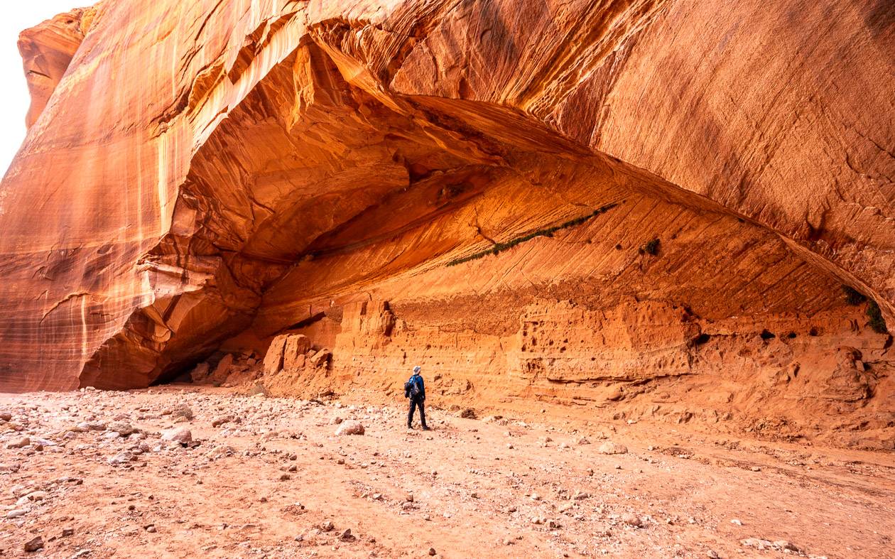 The large rock wall at the intersection of Wire Pass and Buckskin Gulch