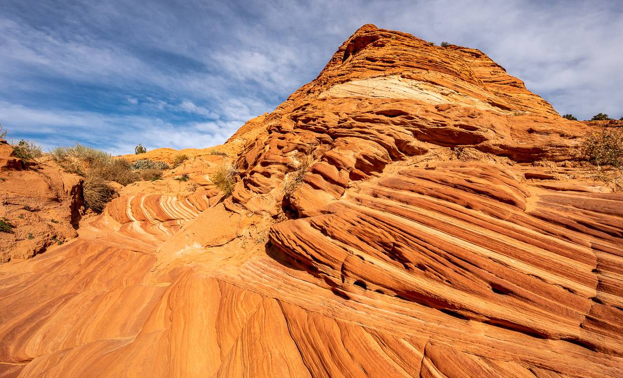 A beautiful section of sandstone rock you can play on before entering the Wire Pass slot canyon