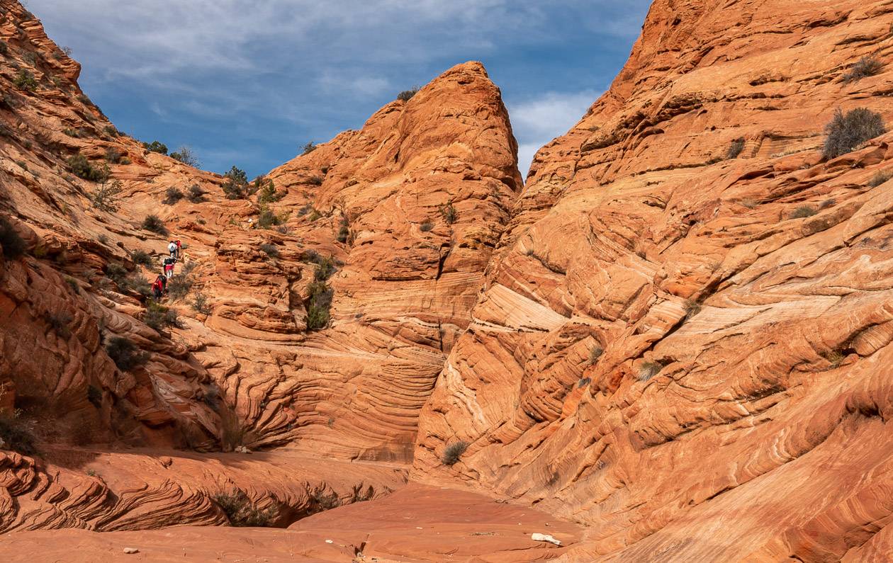 If you want to avoid the ladder there is a steep route up and over that rejoins the slot canyon