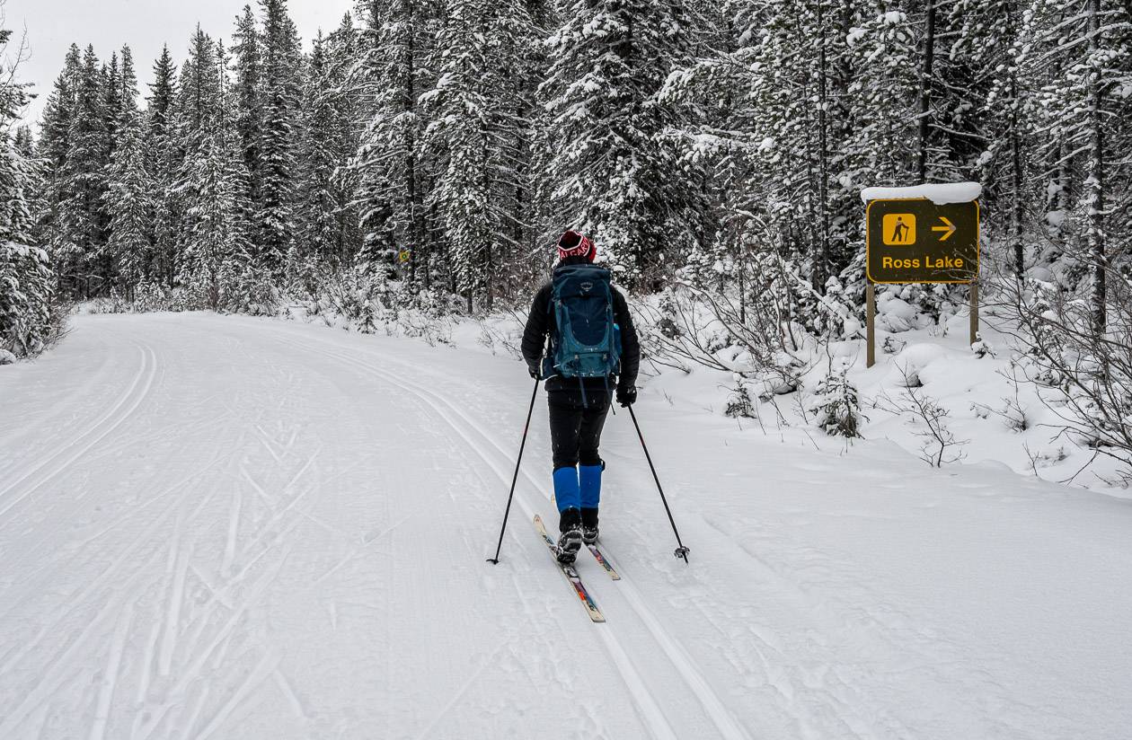 The turnoff to Ross Lake is off the Great Divide Trail