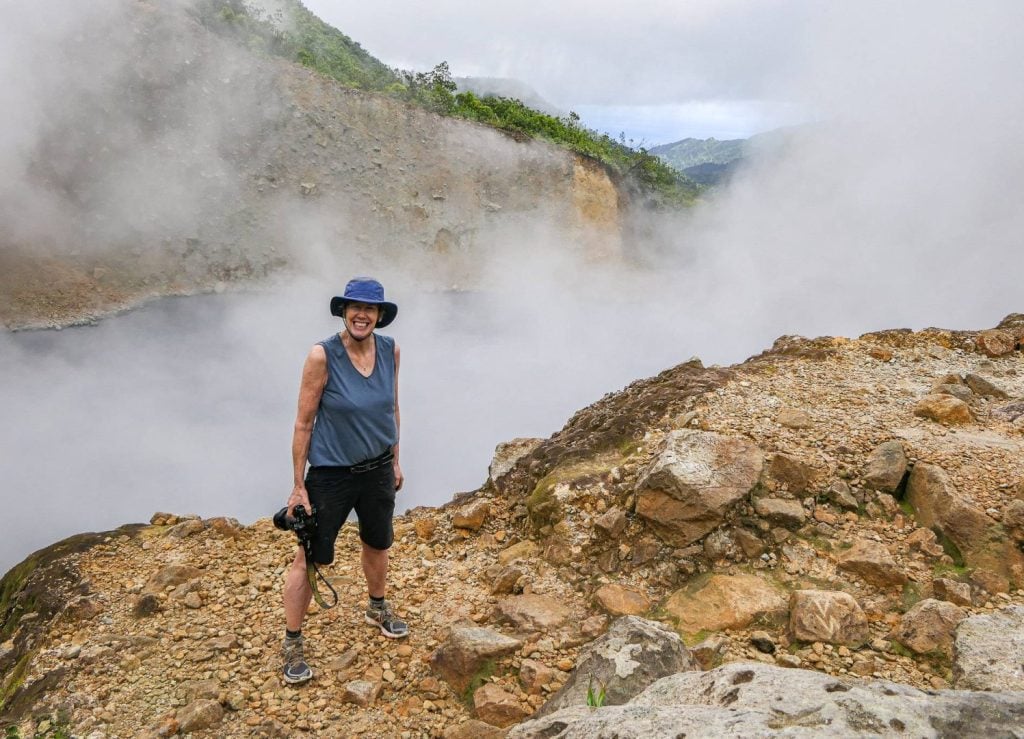 Me at the edge of Boiling Lake in Dominica