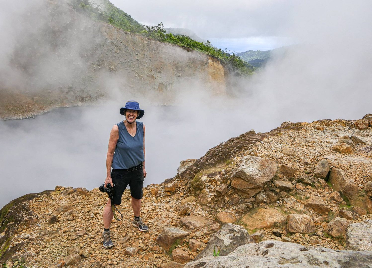 Me at the edge of Boiling Lake in Dominica