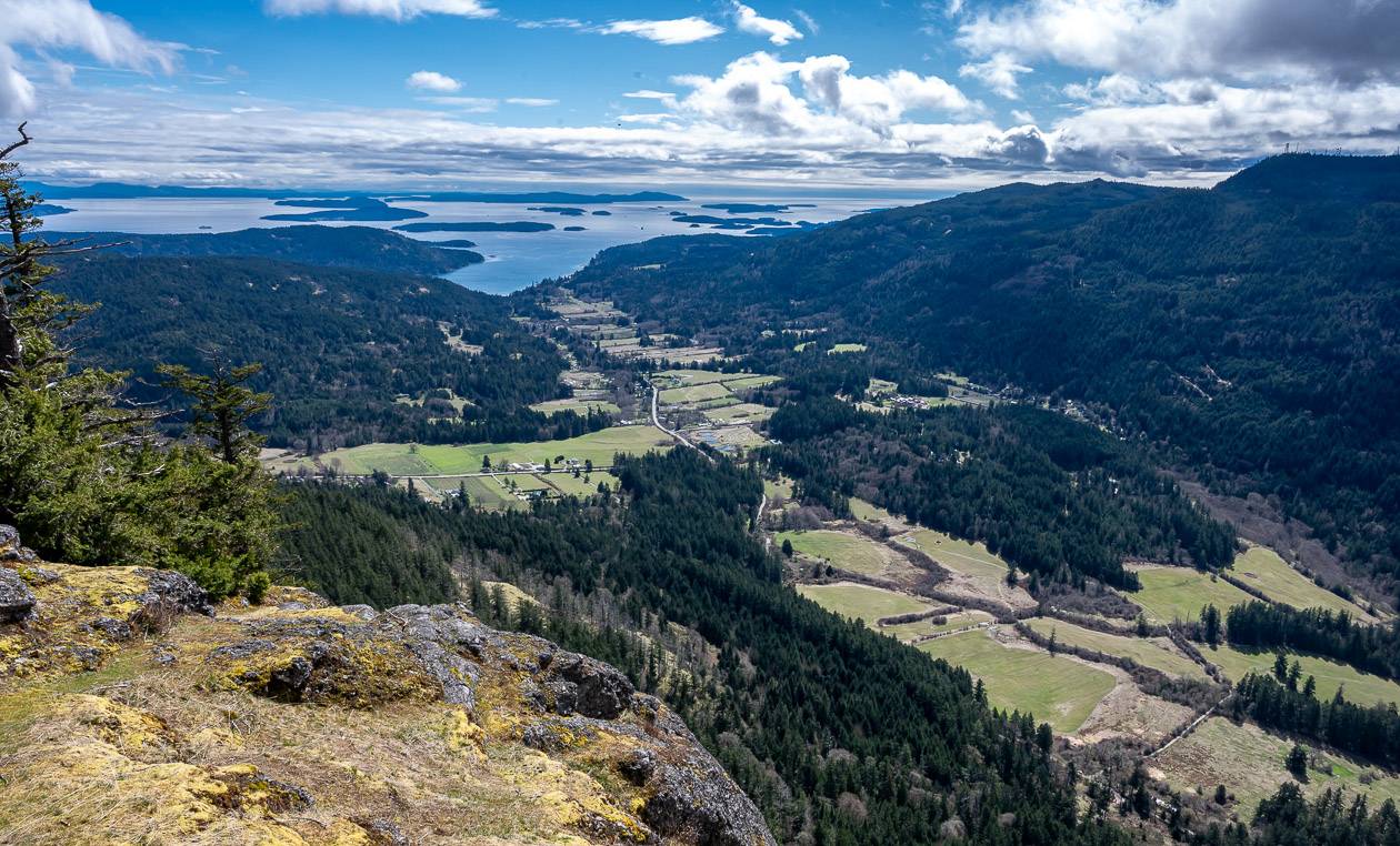 The view of Salt Spring Island from the top of Mount Maxwell