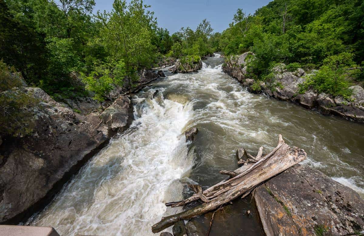 The scene from the Great Falls Overlook is awe inspiring