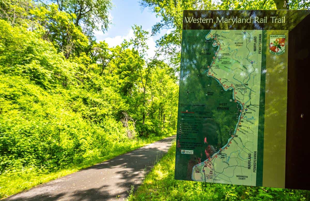 Map of the Western Maryland Rail Trail