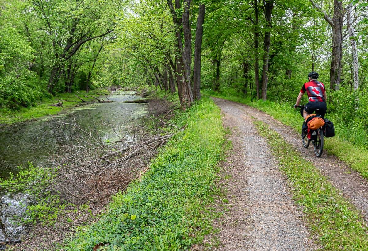 Notice the cycling surface on the C&O Canal Towpath