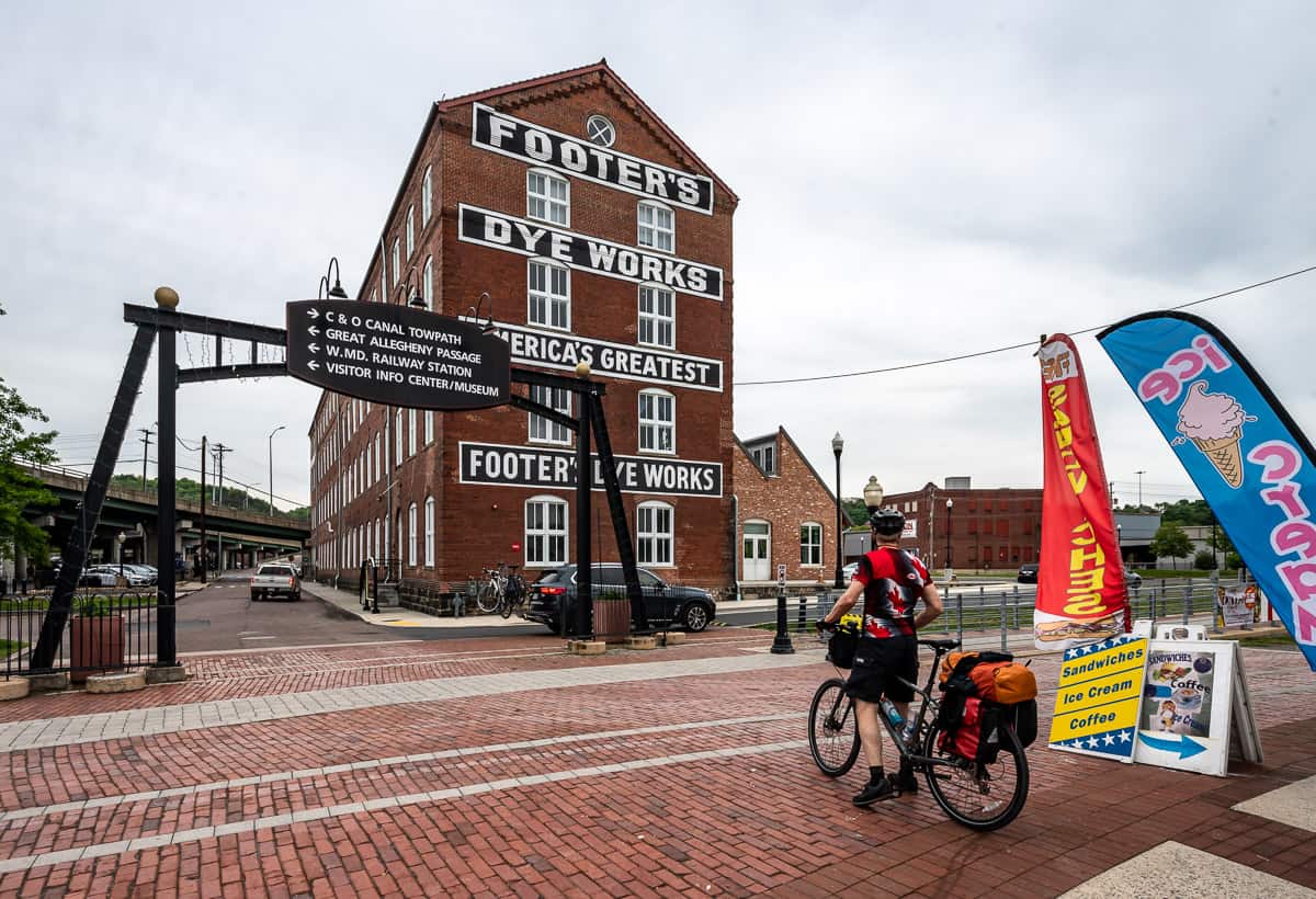 Starting the C&O Canal Towpath in Cumberland, Maryland