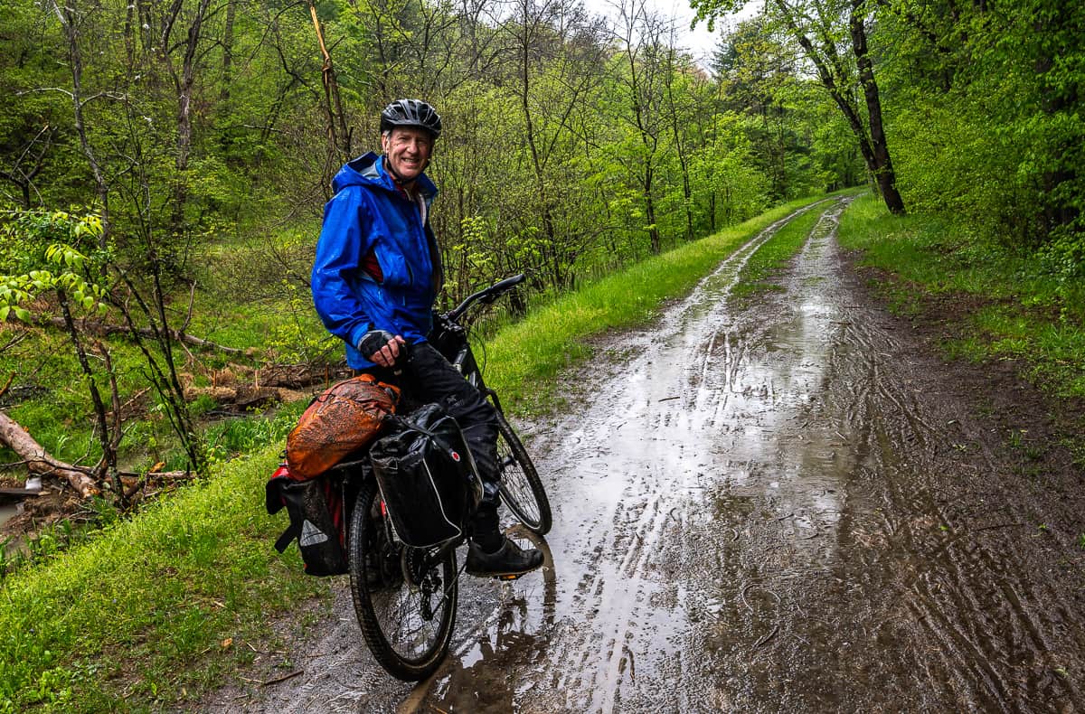 It's a wee bit muddy biking the C&O Canal Towpath