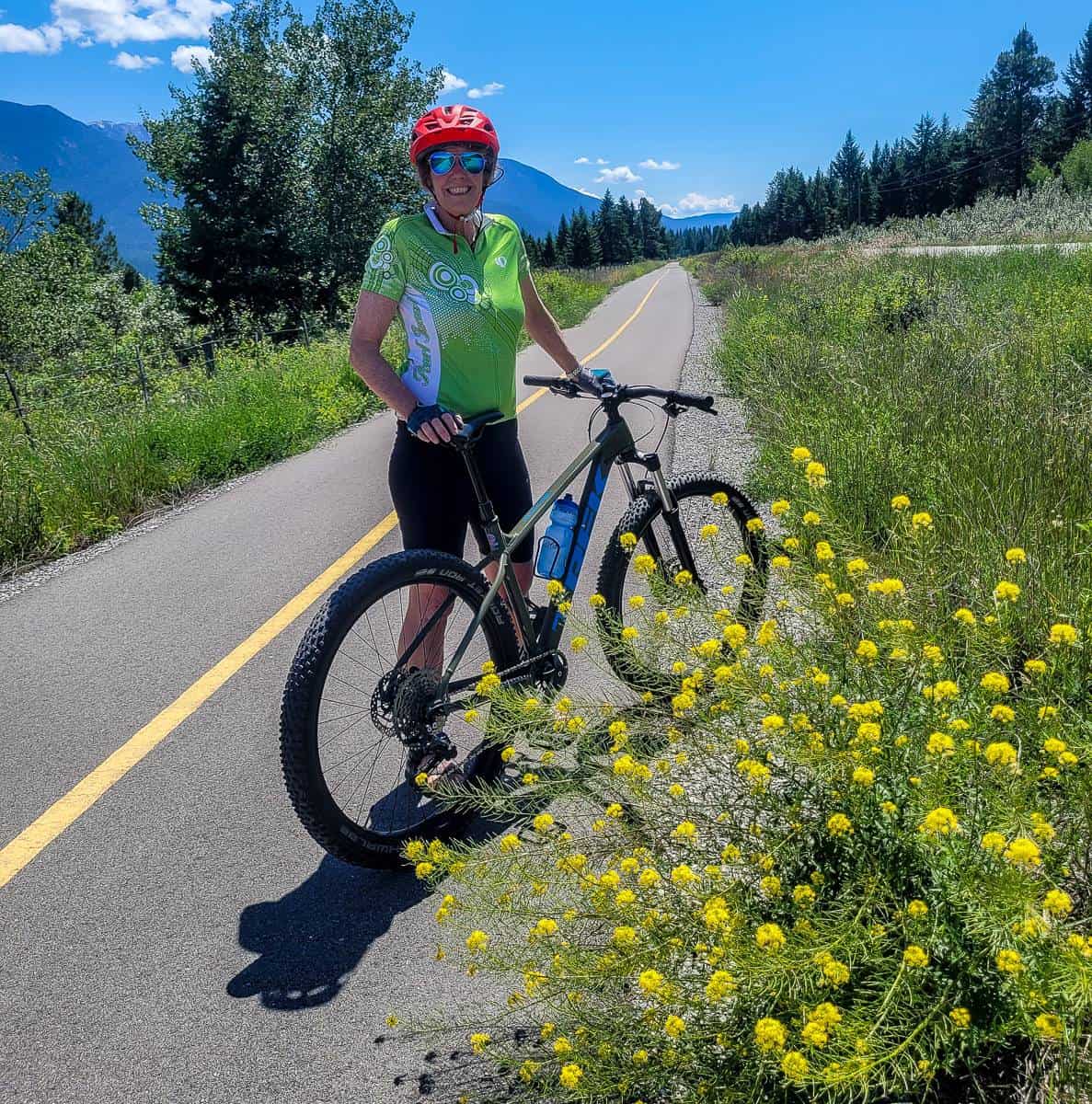 Lots of wildflowers around in late June when you bike the Westside Legacy Trail near Invermere