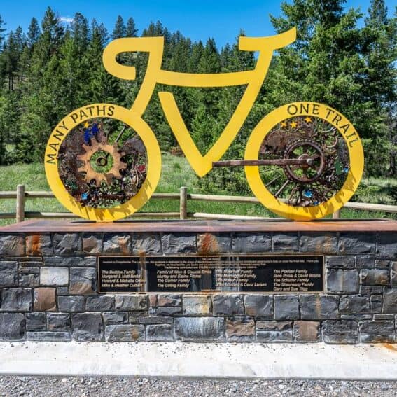 The Marken-Macphail Wesyside Legacy Trail formally opened by this yellow bike September 2022