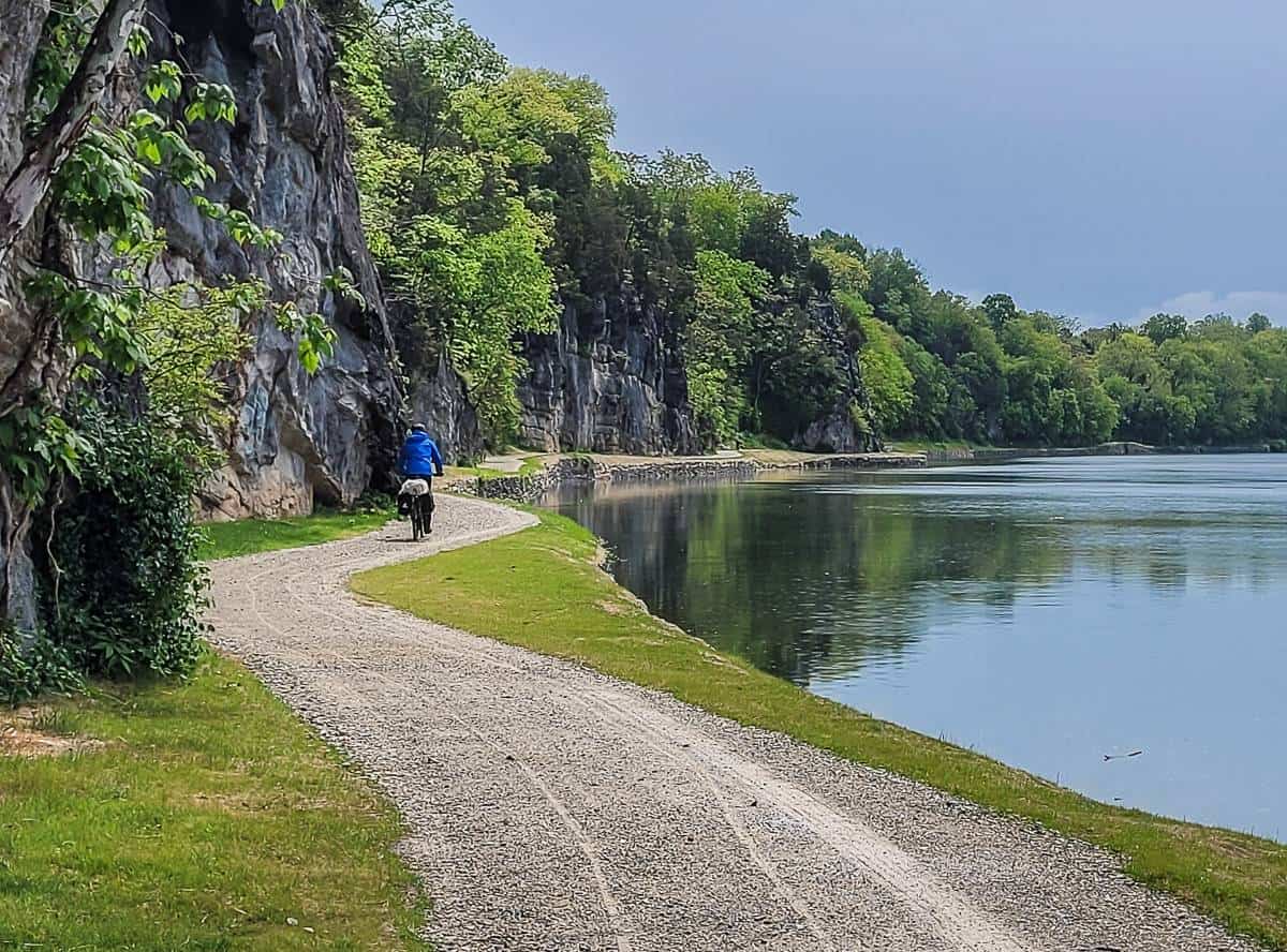 A glorious section on the C&O Canal bike trail right beside the river