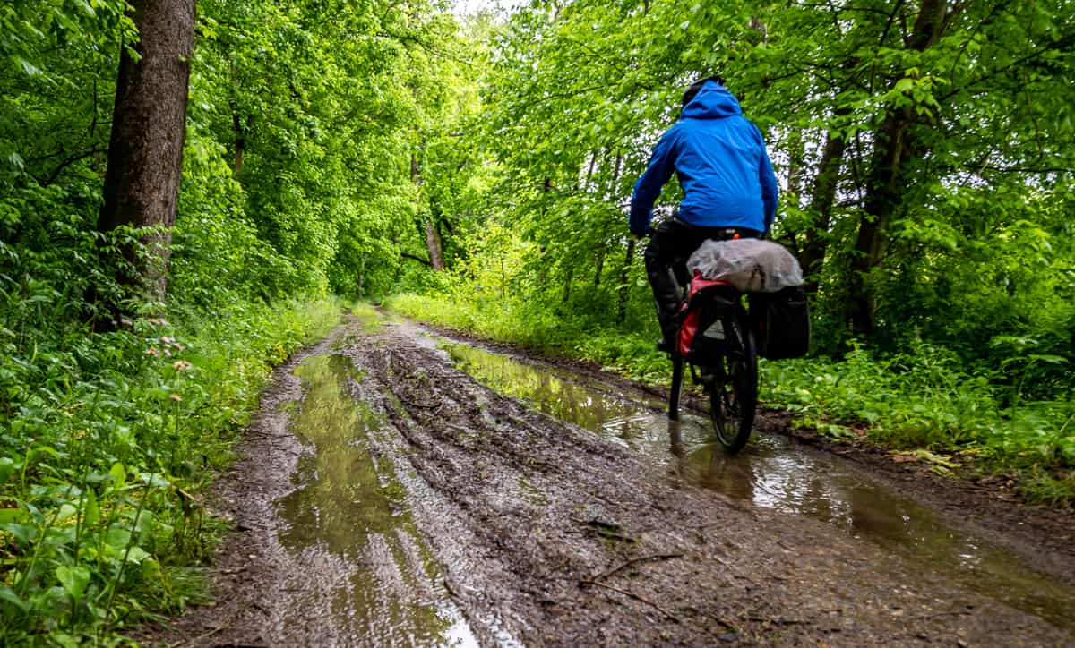 The first few hours of biking out of Williamsport were in the rain