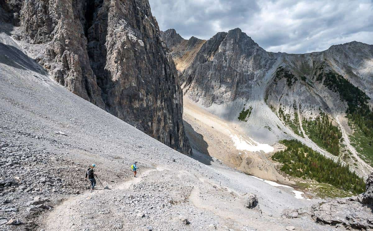 Starting down the austere backside of Cory Pass