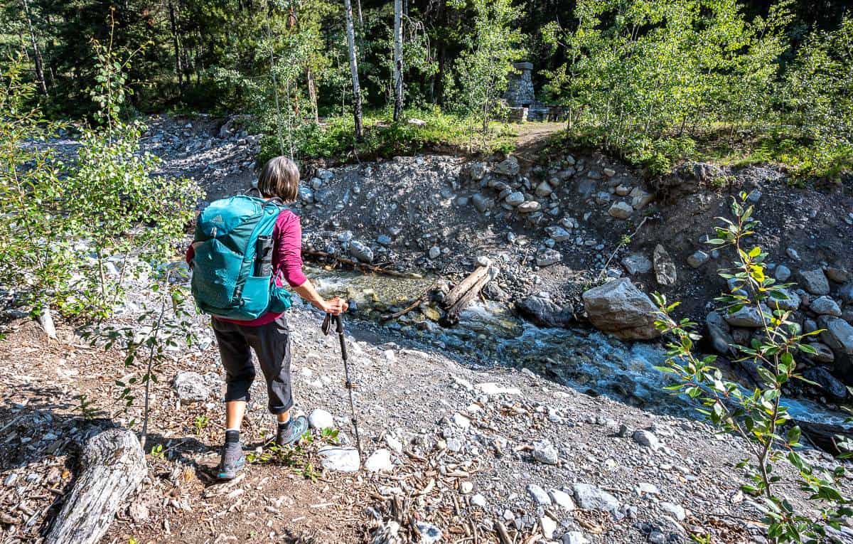 You'll have to rock hop this stream to get started on the Cory Pass trail