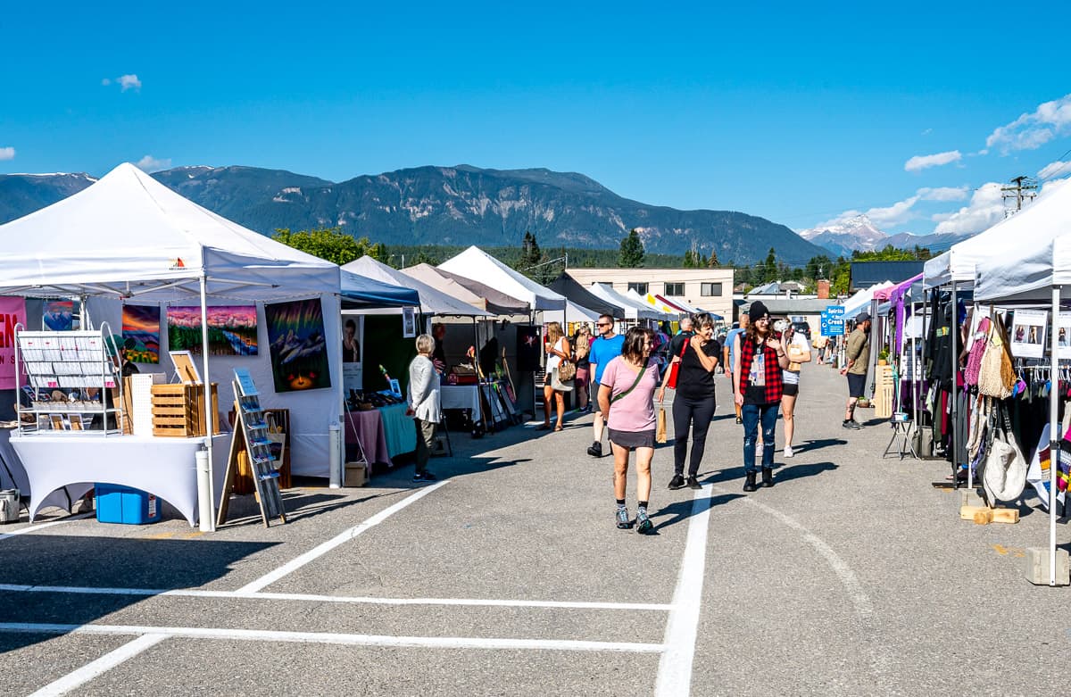 The Invermere Farmer's Market just starting to heat up in June