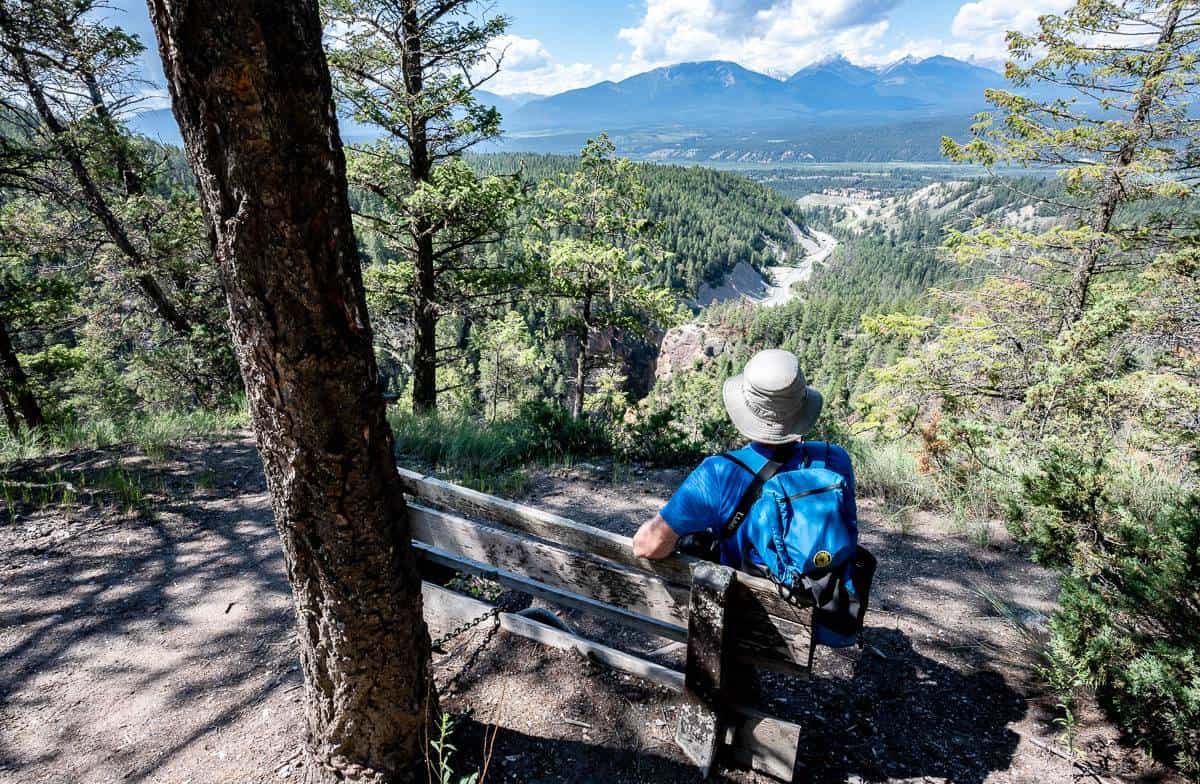 View looking towards the Village of Radium Hot Springs from the Juniper Trail