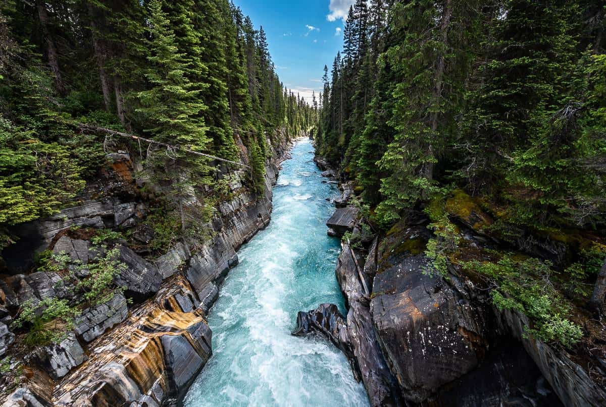 The view of Numa Falls looking south from the bridge