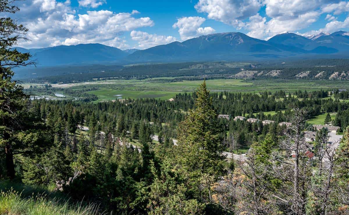 Grand Columbia Valley views looking south of the Village of Radium