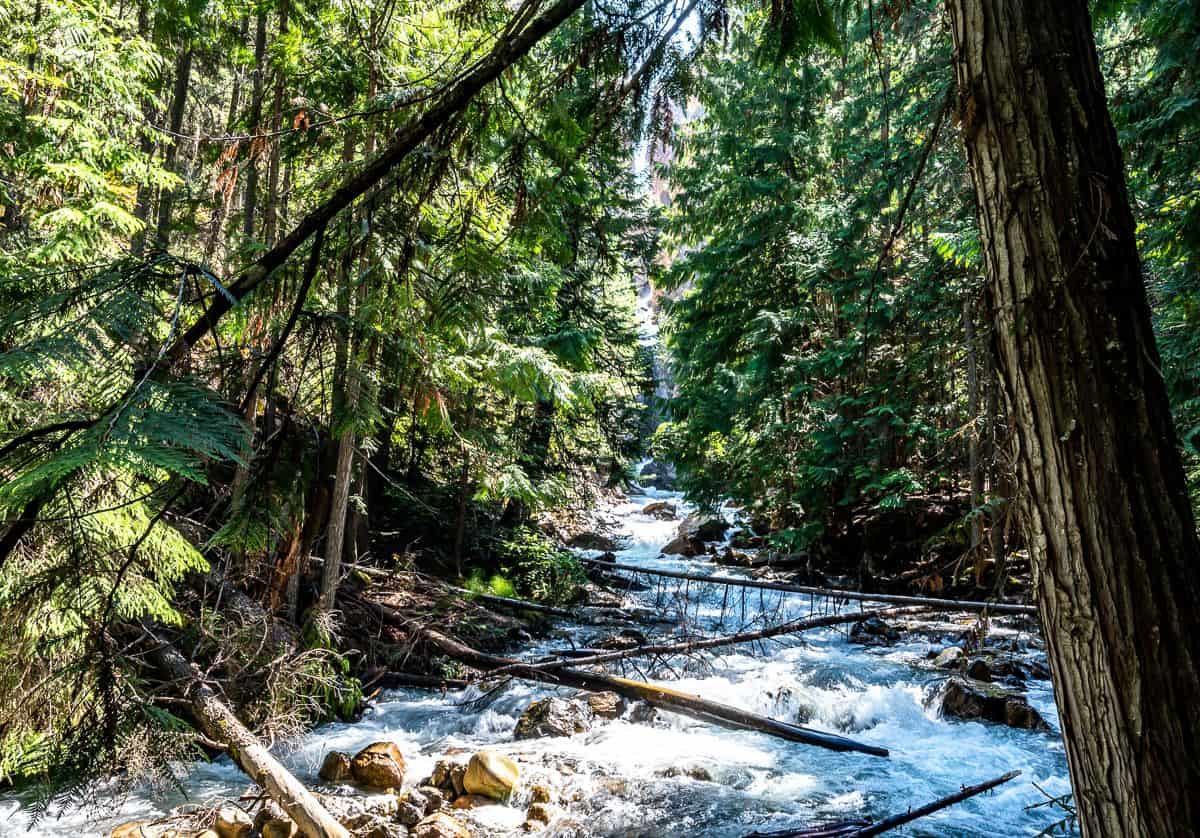 You can sure hear Sinclair Falls but you can't get very close to them