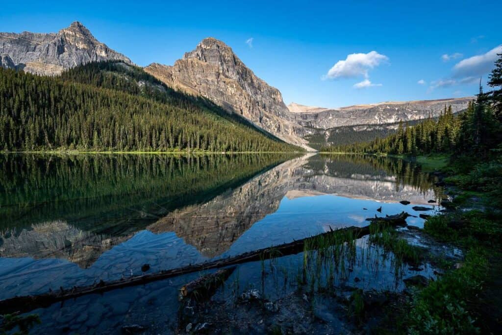 Luellen Lake is a great stop on the Sawback backpacking trip in Banff National Park