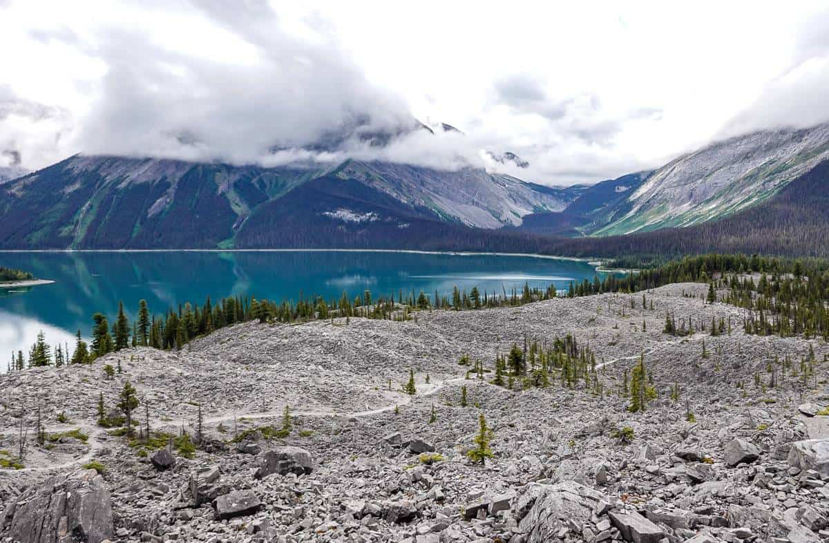 In the rocky section you start getting good views of Upper Kananaskis Lake