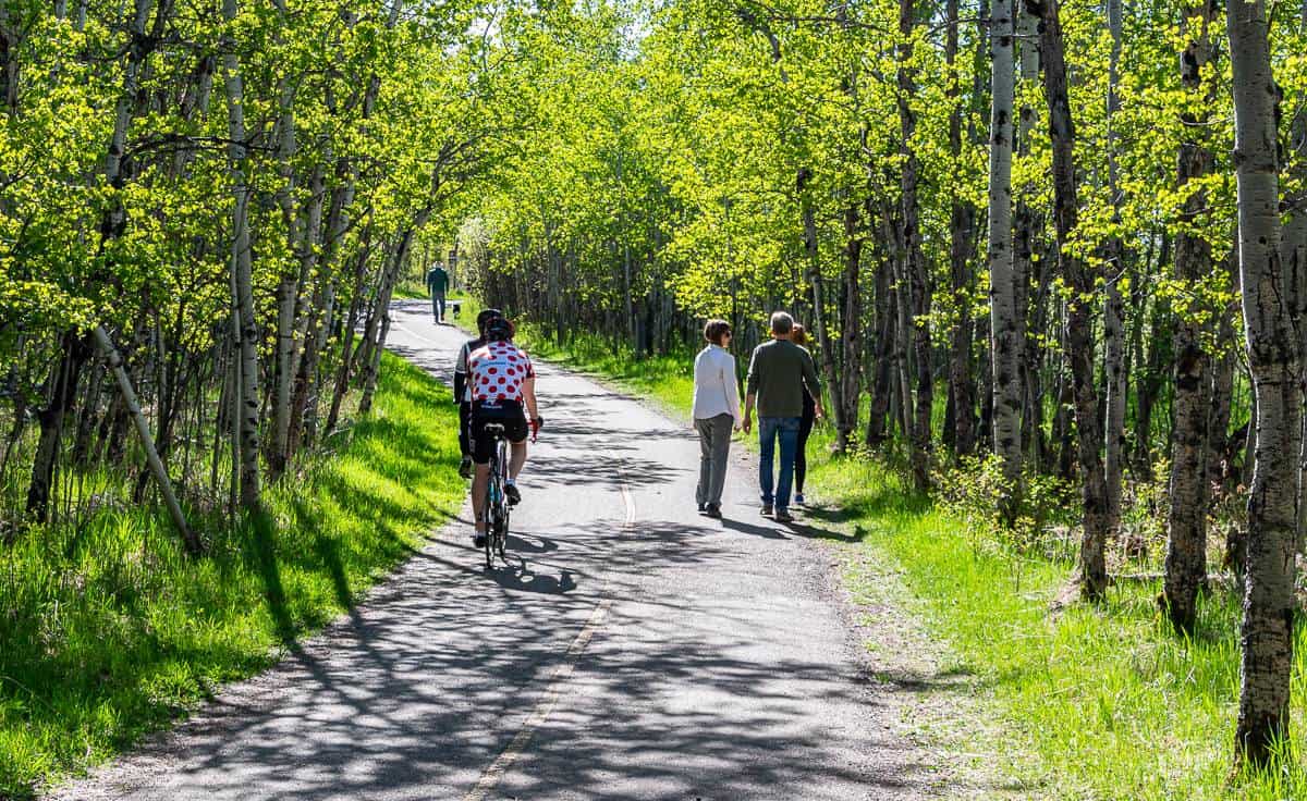 One of the long walking trails in Calgary is the circumnavigation of Glenmore Reservoir