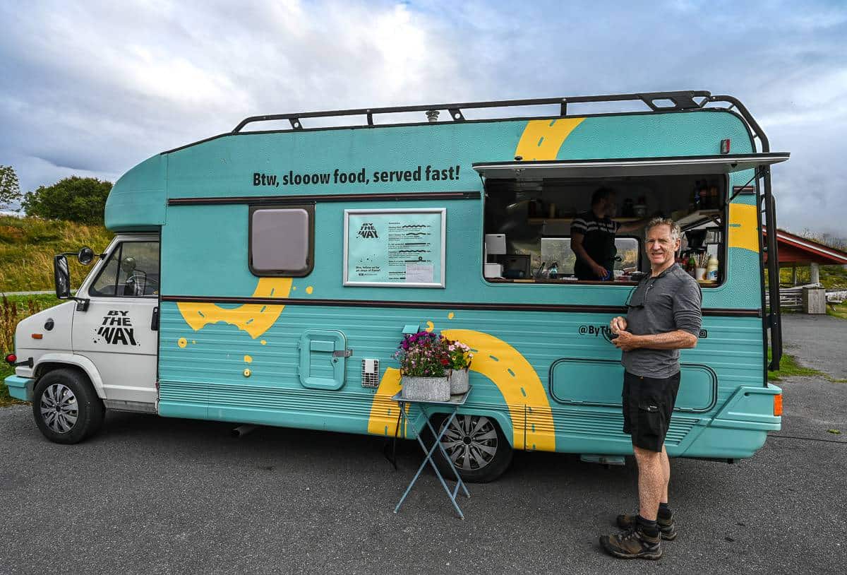 A food truck you can't miss on the way to the Fredvang Bridges