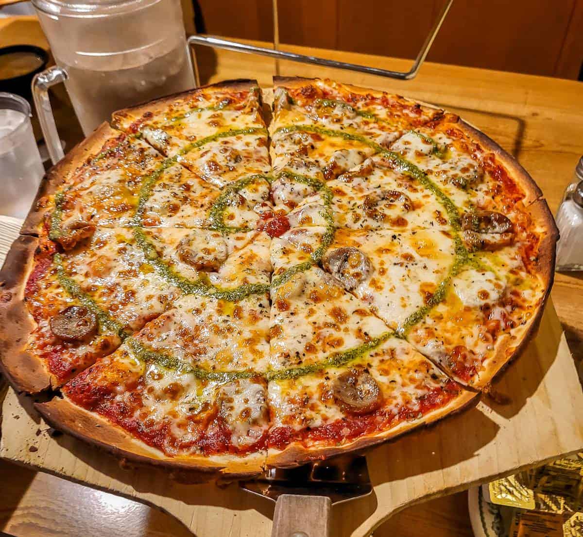 Delicious thin crust Jersey-style pizza from Scaturos
