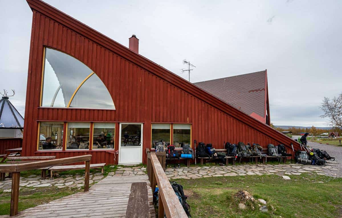The main building in Nikkaluokta - where you can buy food before or after your hike 