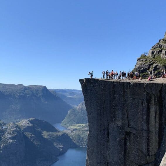 Once you reach the top, you can finally see the famous Pulpit Rock