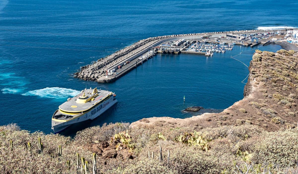 The Fred Olsen ferry in Agaete on Gran Canaria