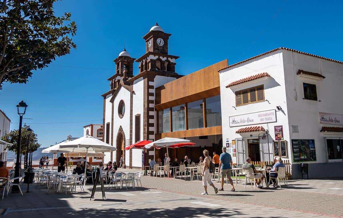 The village of Artenera has lots of restaurants around a car free square 