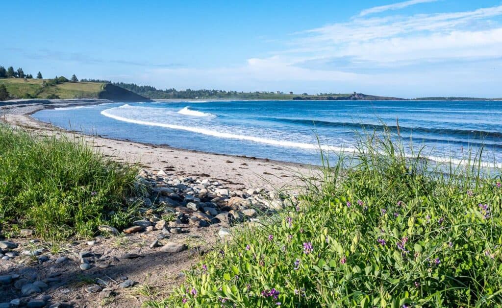 Cobbles and white sand make up Hirtle's Beach - one of the best South shore Nova Scotia beaches for nature lovers