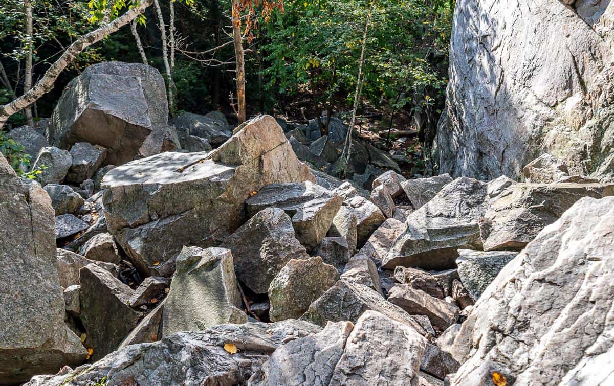 This is the jumble of boulders you have to negotiate going up and coming down from the Crack in Killarney
