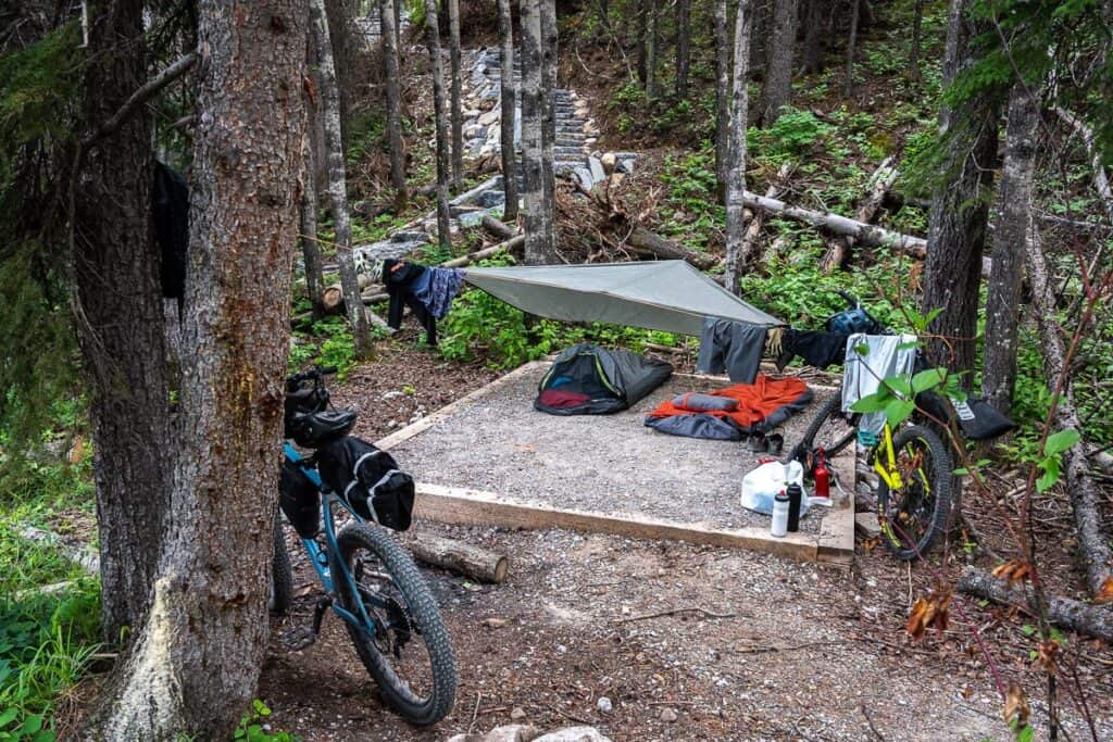 The Jewell Bay backcountry campground has an upper and lower level - and is popular with the bikepacking crowd