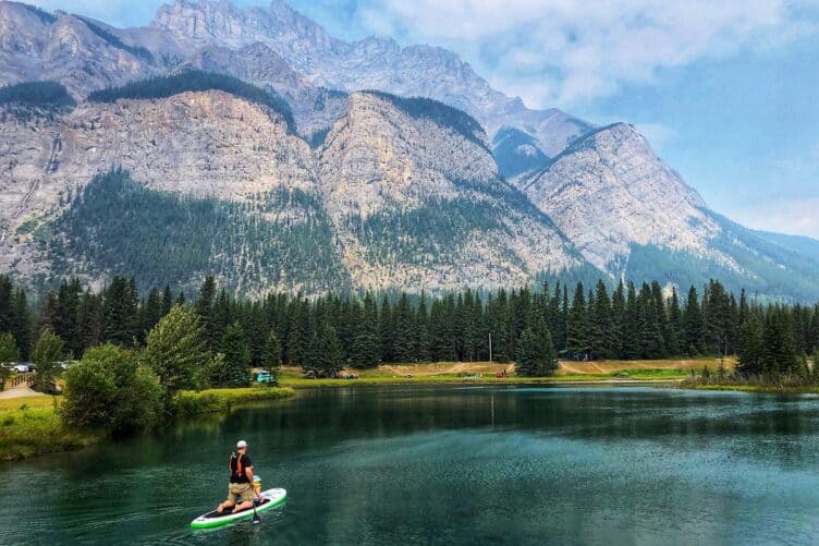 Rent an SUP for a few hours or a day from places like Wilderness Equipment Rentals in Banff