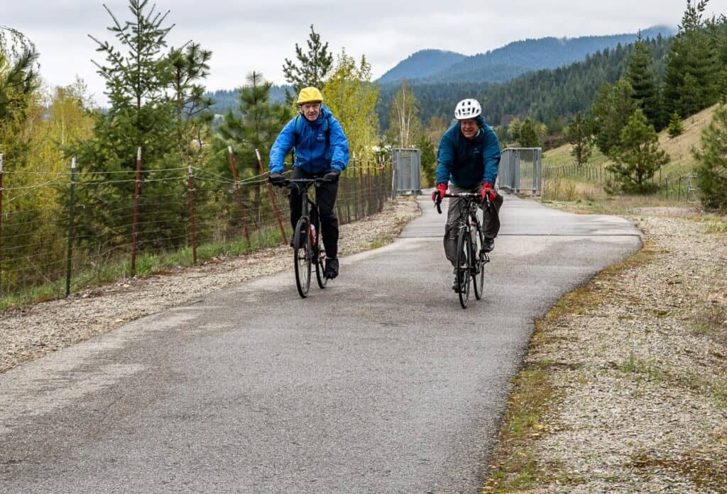 We only saw a handful of cyclists on the Trail of the Coeur d'Alenes