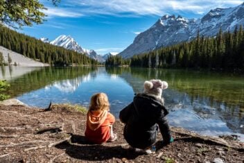 I don't know if our granddaughters appreciated the view as much as we did of Elbow Lake