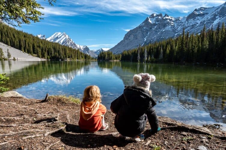 I don't know if our granddaughters appreciated the view as much as we did of Elbow Lake