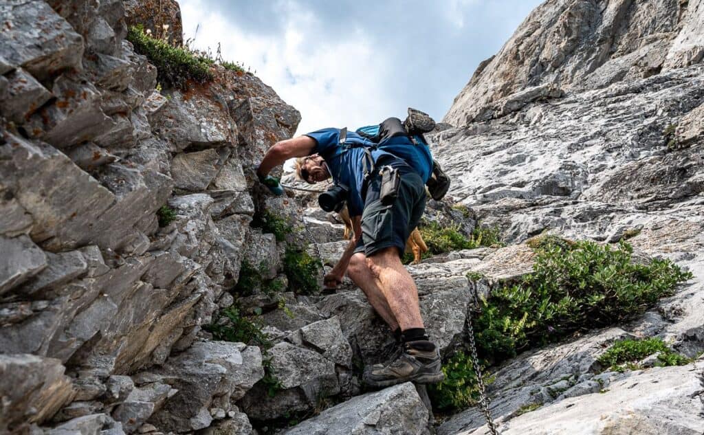 It was tough for John with the dog going up but we worked out a better system on the descent