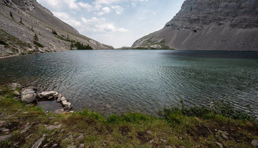 The view of Carnarvon Lake from the campsite - almost looks like 